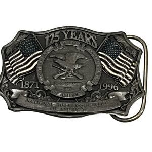 NRA belt buckle National Rifle Association vintage 125 years 1996 Made in USA‎